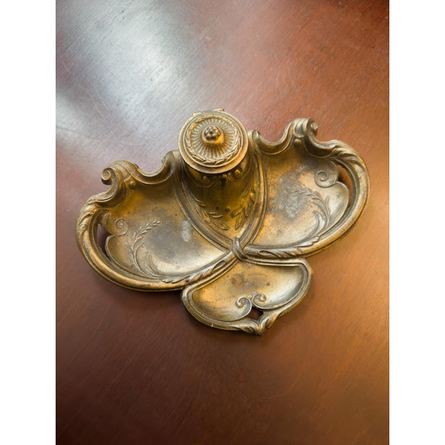 Napoleon III Rococo Inkwell from Gilt Brass, 1800s For Sale - Image 10 of 10