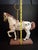Contemporary Vintage 1983 Austin Sculpture Carousel Horse Durastone Statue Brass Pole Ring Base 15" For Sale - Image 3 of 14