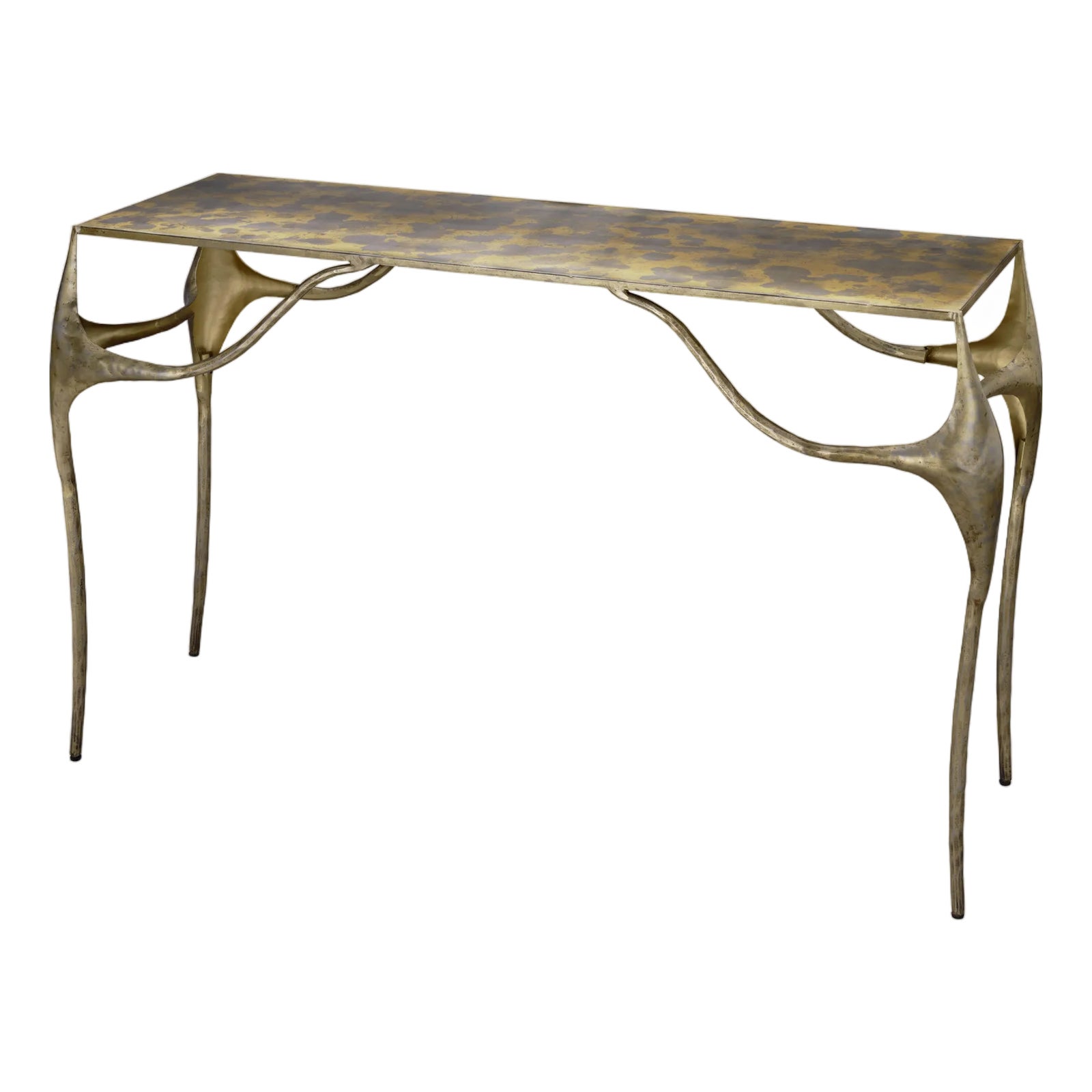 Jamie Young Persephone Iron Console Table, Gold | Chairish