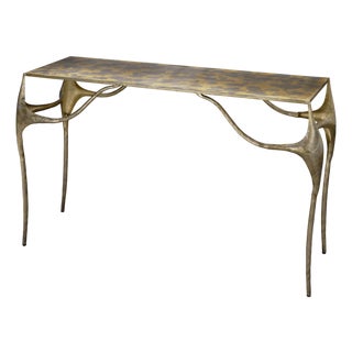 Jamie Young Persephone Iron Console Table, Gold For Sale