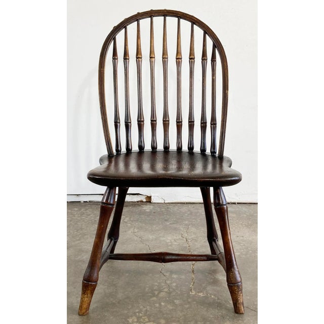Farmhouse Antique Windsor Style Spindle Wood Chair For Sale - Image 3 of 12