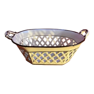 Antique Early 19th Century George III Creamware Chestnut Basket Circa 1800 - 1810