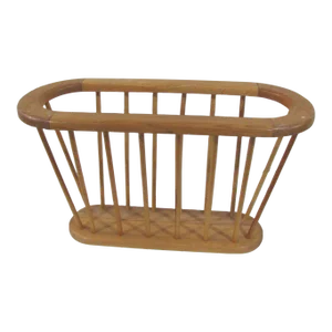 1960s Arthur Umanoff Style Magazine Rack in Oak