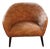 Mid Century Barrel Club Chair With Original Damask Upholstery For Sale