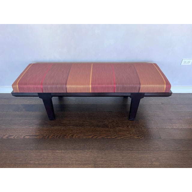 21st Century Transitional Silk and Mahogany Bench For Sale - Image 13 of 13