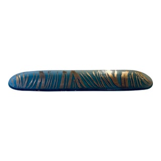Annieglass Tray by Artist Annie Morhauser With Platinum Zebra Design For Sale