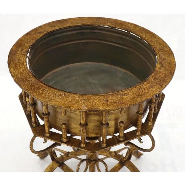 Large Italian Wrought Iron Gold Gilt Planter For Sale - Image 11 of 13