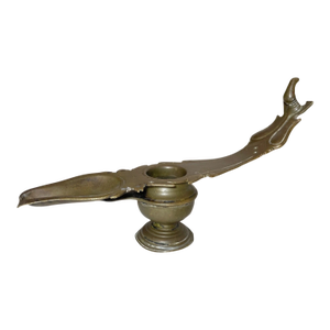 Antique 19th Century Bronze Indian Hindu Bronze Changalvetta Ritual Oil Lamp