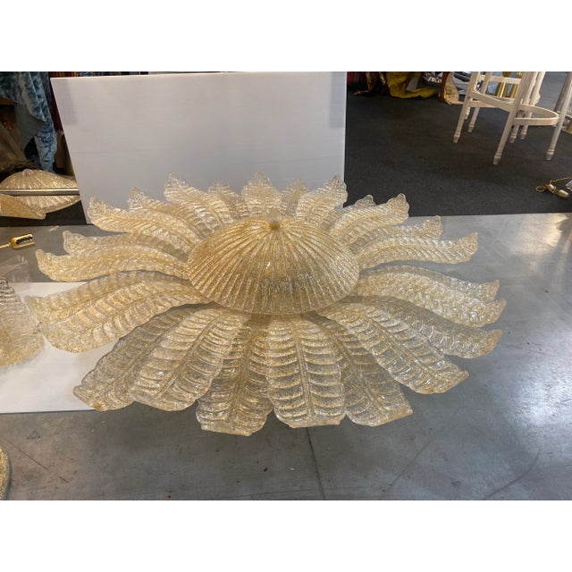 Venetian Murano Style Glass Flush Mount Made in Gold Graniglia by SimoEng For Sale - Image 9 of 9