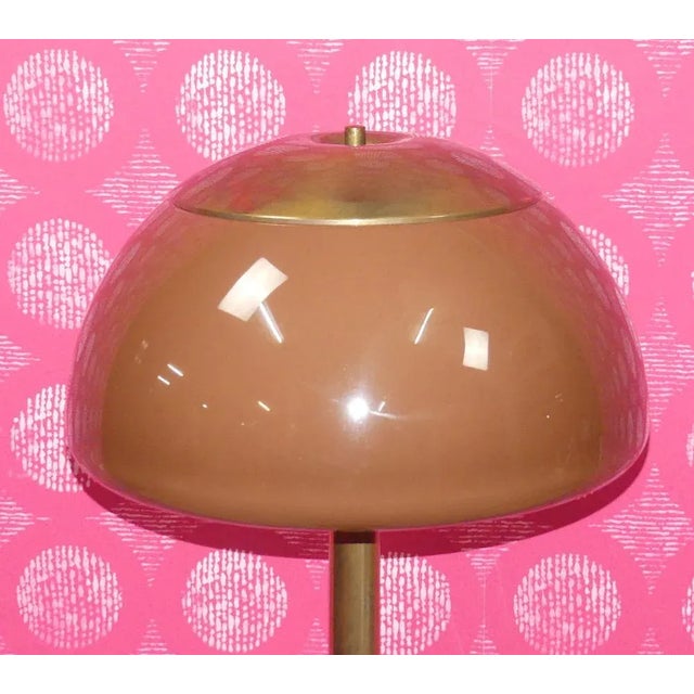 Golden Mushroom Floor Lamp with Brown Shade from Cosack Leuchten, 1970s For Sale - Image 5 of 11