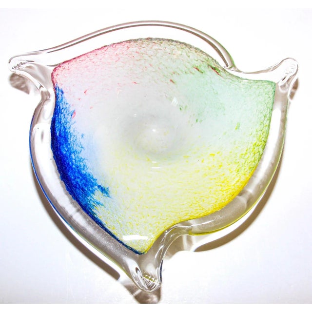 Mid 20th Century Seguso Sommerso Murano Art Glass Triangular Bowl or Ashtray, Italy 1960's For Sale - Image 5 of 13