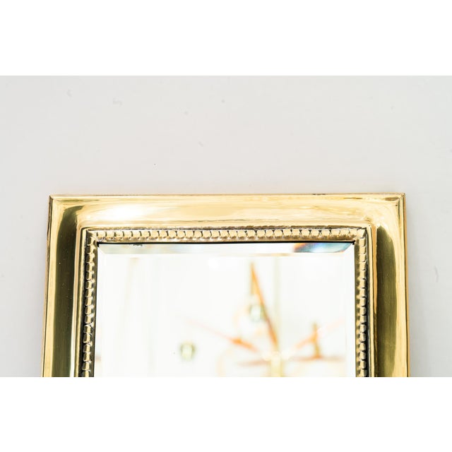 Vintage Art Deco Brass Mirror, 1920s For Sale - Image 4 of 7