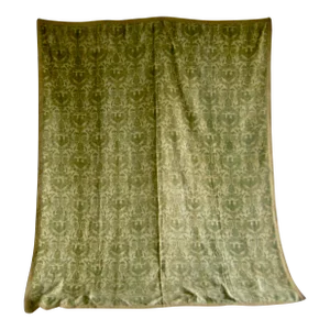 1920s Green Fortuny Aigle in a Laurel Wreath Tablecloth or Table Cover