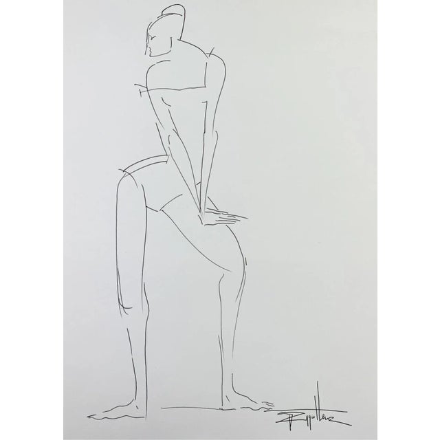 Black Catherine Zygadlewicz, Standing Girl, Drawing on Paper, 2019 For Sale - Image 8 of 8