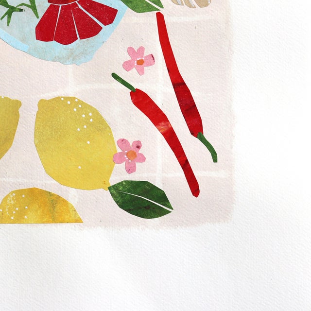 2020s The Lobster Party 2 - Seafood Still Life Collage Mixed Media Art on Paper Original Artwork by Maria C Bernhardsson For Sale - Image 5 of 6