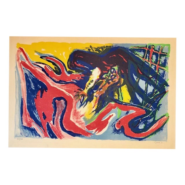 Edouard Pignon, Great Cockfight, 1971, Lithograph For Sale