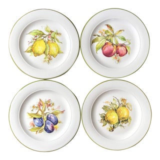 Lillian Vernon Italian Pottery Fruit Plates - Set of 4 For Sale