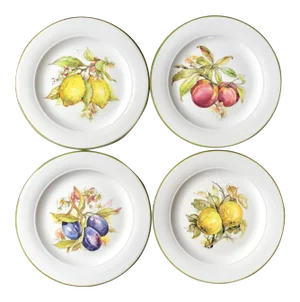 Lillian Vernon Italian Pottery Fruit Plates - Set of 4