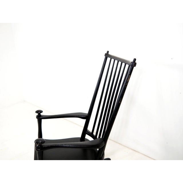 Black Mid-Century Scandinavian Rocking Chair For Sale - Image 8 of 10