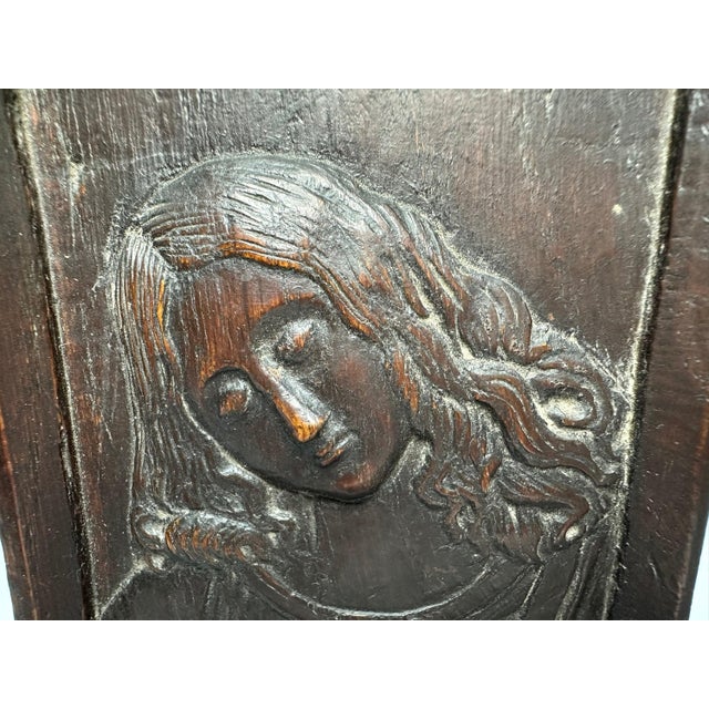 Antique Bas-Relief Carved Miniature Portrait Plaque of Saint John for your consideration. The plaque measures approx. 3...