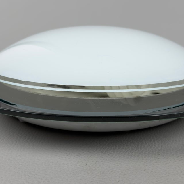 Space Age UFO Ceiling Lamp in Opal and Black Glass, 1970s For Sale - Image 9 of 13