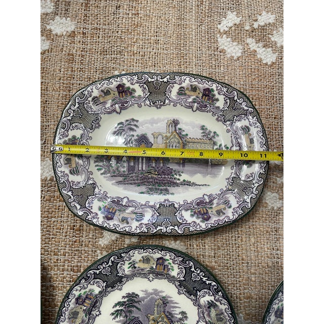 1910s 1910s Lot of Petrus Regout & Co. Maastricht Abbey Dinner Plates Platter Plates Dishes For Sale - Image 5 of 12