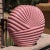 1980s Art Deco Revival Coral Dusty Pink Vase With Draped Shell Pattern and Scalloped Edges For Sale - Image 11 of 12