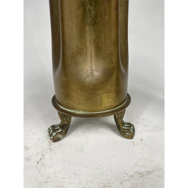 1930s Brass Triptych with Clock, 1930s, Set of 3 For Sale - Image 5 of 17