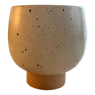 Modern Speckled Ceramic Pedestal Planter For Sale
