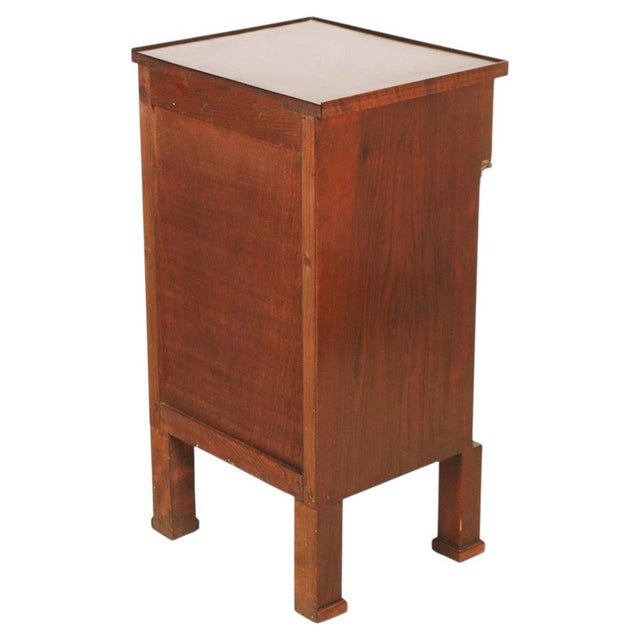 Italian Empire Neoclassical Walnut Bedside Tables from Bassanos Ebanistery, 1920s, Set of 2 For Sale - Image 6 of 9