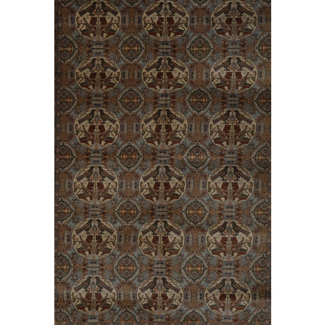 Vintage Animal Garden Turkish Oushak Rug With Rich Border 6'6'' X 9'3'' For Sale - Image 10 of 11