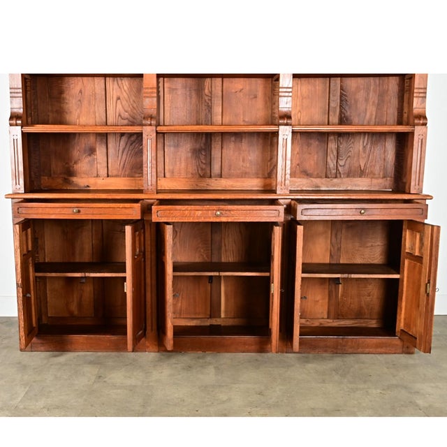 French Mid 20th Century Oak Bibliotheque For Sale - Image 10 of 13