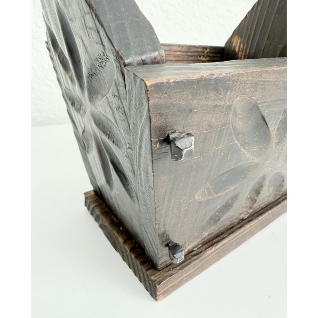 1970s Spanish Revival Wood Catchall Box For Sale - Image 9 of 11