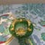 Vintage Bohemian Czech Emerald Green Glass Trinket Dish - Hand-Painted Gold Gilt & Enamel Floral For Sale - Image 4 of 5
