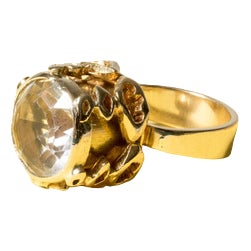 Gold and Rock Crystal Ring by Claës Giertta, 1965 For Sale