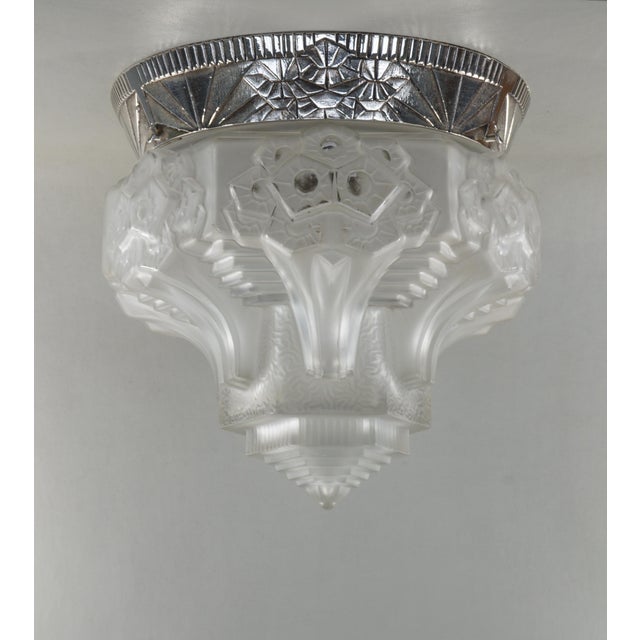 1930s French Art Deco Flush Mount by Muller Freres France For Sale - Image 6 of 11