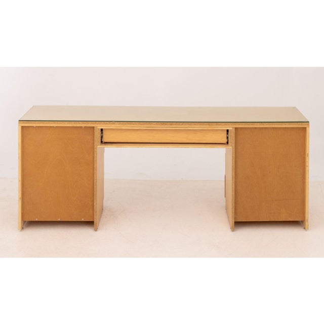 Art Deco Style Blonde Wood Writing Desk For Sale - Image 10 of 10