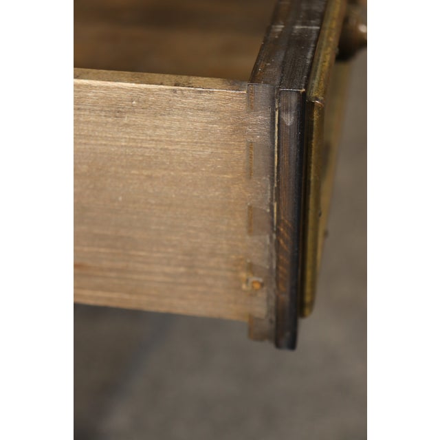 Pair of Regency Style Burl Wood & Brass Nightstands by Mastercraft For Sale - Image 12 of 13