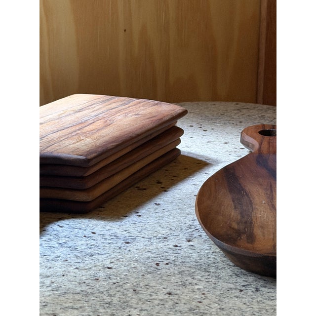 Hand-Carved Olive Wood Serveware, 1980s, Set of 16 For Sale - Image 17 of 18