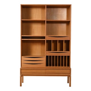 Modular Oak Bookcase by Marian Grabinski, 1960s For Sale