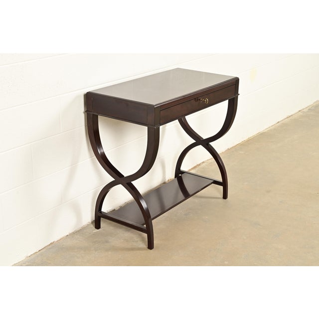 Councill Furniture Councill Modern Regency Dark Mahogany Writing Desk or Console Table For Sale - Image 4 of 13
