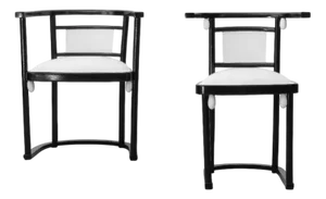 Art Nouveau Model 1762 1/2 D & 1762 D Bat Armchairs by Marcel Kammerer for Gebrüder Thonet, Vienna, Austria, 1909, Set of 2