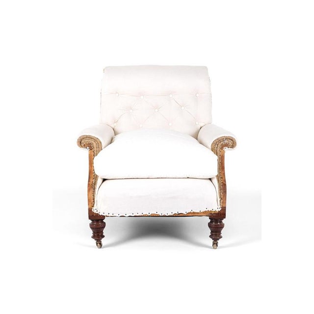 English Button Back Armchair, 19th Century For Sale - Image 3 of 14
