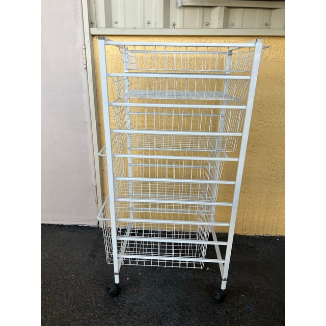 White 1970s Mid Century Display Trolly Cart With Drawers For Sale - Image 8 of 8