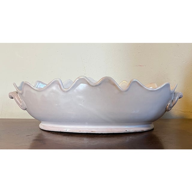 White Antique 18th Century French Louis XVI Tin Glaze Delft Faience Monteith Jardiniere Cachepot For Sale - Image 8 of 13