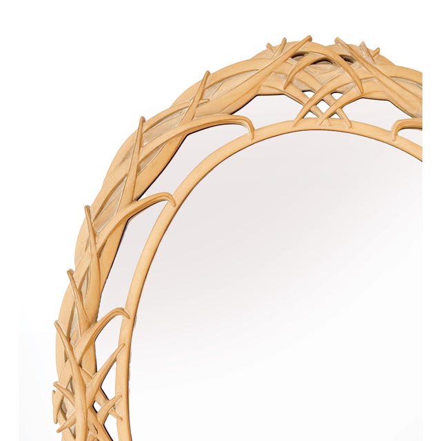 Hollywood Regency Vintage Regency Mirror Palm Leaf by Carolina For Sale - Image 3 of 7