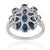 Not Yet Made - Made To Order Midnight 5.06 Ct Blue Sapphire & Diamond Floral Cluster Cocktail Ring, Size 7 For Sale - Image 5 of 12