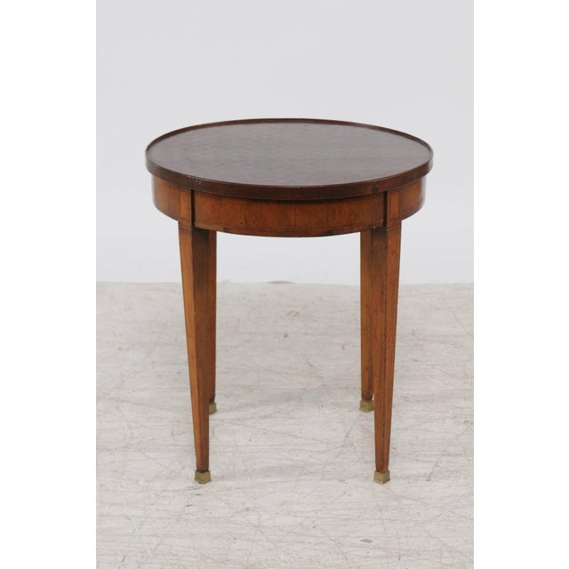 French Louis XVI Style 1870s Round Game Table with Flip Top and Tapered Legs For Sale - Image 9 of 9