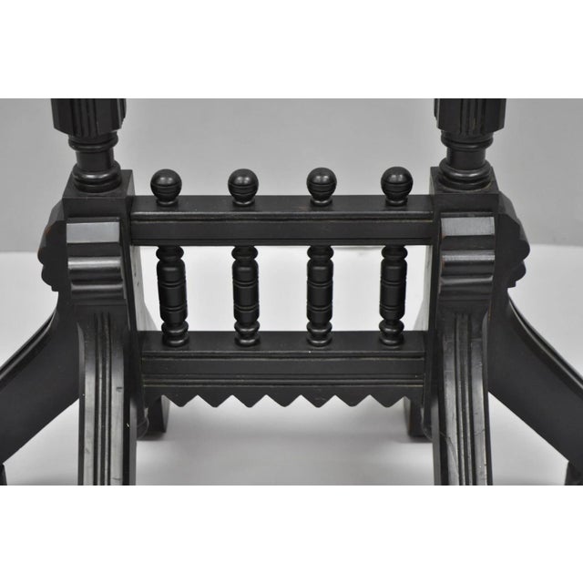 Antique Victorian Aesthetic Movement Black Ebonized 34" Plant Stand Side Table For Sale - Image 11 of 18