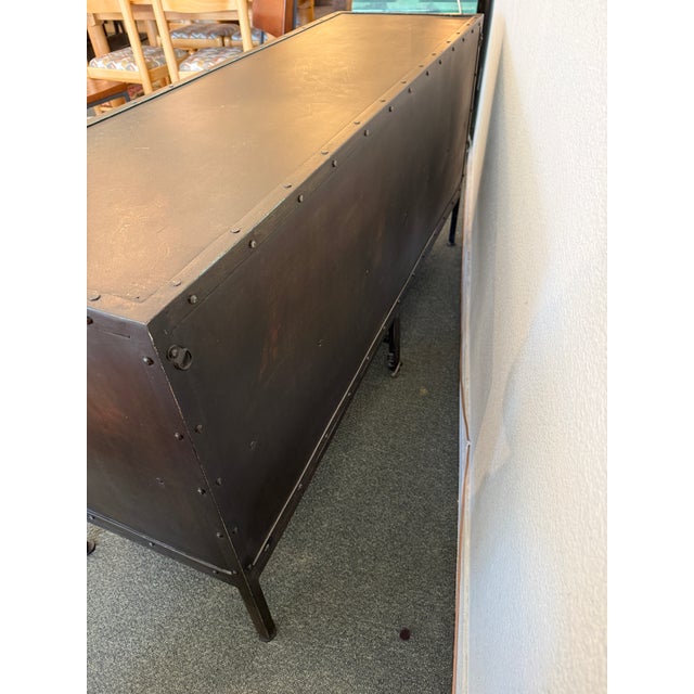 Restoration Hardware Industrial Tool Chest Sideboard For Sale - Image 11 of 12